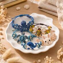 1 Set 3D Beaded Animal DIY Handmade Kit, Colorful Beads Jewelry Making Set With Bracelet Cord, Handmade Animal Pendant Bracelet Accessories, Suitable For Creative DIY Projects, Personalized Jewelry And Unique Gifts - Set - View 1