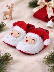 Infant Boys And Girls Christmas Boots Comfortable Wool Slippers Infant Newborn Socks And Shoes - Red - View 3