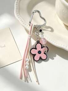 Floral PU Leather Keychain Pendant Bag Charm Fashion Versatile Woven Rope Pendant CCD Camera Charm, Backpack Charm - Perfect Gift For Birthday And Special Occasions, Earphone Charm, Keychain, Car Charm, Women And Girls Gift, Wallet And Handbag Accessory - Multicolor - View 9