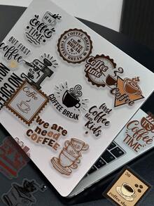 SCXXBSW 50pcs Line-Patterned Coffee Stickers (PET Material) With A Fresh, Minimalist Style-Perfect For Decorating Bicycles, Water Bottles, Manuals, Skateboards, Suitcases, Helmets, And More. An Ideal Gift For Friends And Travel Enthusiasts. - Sticker - View 8