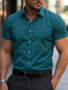 Impala Men Shirts - Teal Blue - View 1