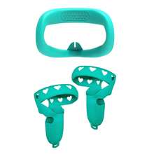 Compatible With Quest 2, 1pc Helmet Protective Cover + 2pcs Controller Protective Covers, Dust-Proof, Scratch-Resistant, Anti-Drop, Anti-Gray, Enhanced Gaming Operation Feel And Experience - View 2