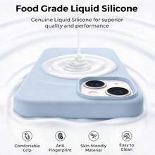 原裝矽膠保護殼，適用於 iPhone 13 14 15，[軍規級防震保護] 柔軟防刮微纖維內裡矽膠殼，適用於 iPhone 16 Pro Max 17 Pro Max 18 Pro Max XS Max XR 7 8 Plus SE2022 6s 6s Plus 12 Mini 11 - 新天藍 - 查看 4