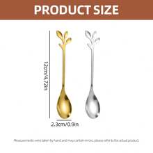 Mini Leaf Coffee Spoon, 10/20/30/40Pcs Stainless Steel Stirring Teaspoon, Multi-Purpose Dessert Fruit Appetizer Spoon For Wedding Christmas Party, Holiday Gift & Stocking Fillers - - - View 5