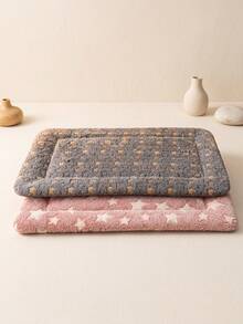 PETSIN 1pc Star Print Soft Warm Dog Bed Pad, Sleeping Mat, Winter Outdoor Indoor Pet Warm Sleeping Pad Dog Pillow, Suitable For Small Medium Large Dogs And Cats, Machine Washable - Multicolor - View 3
