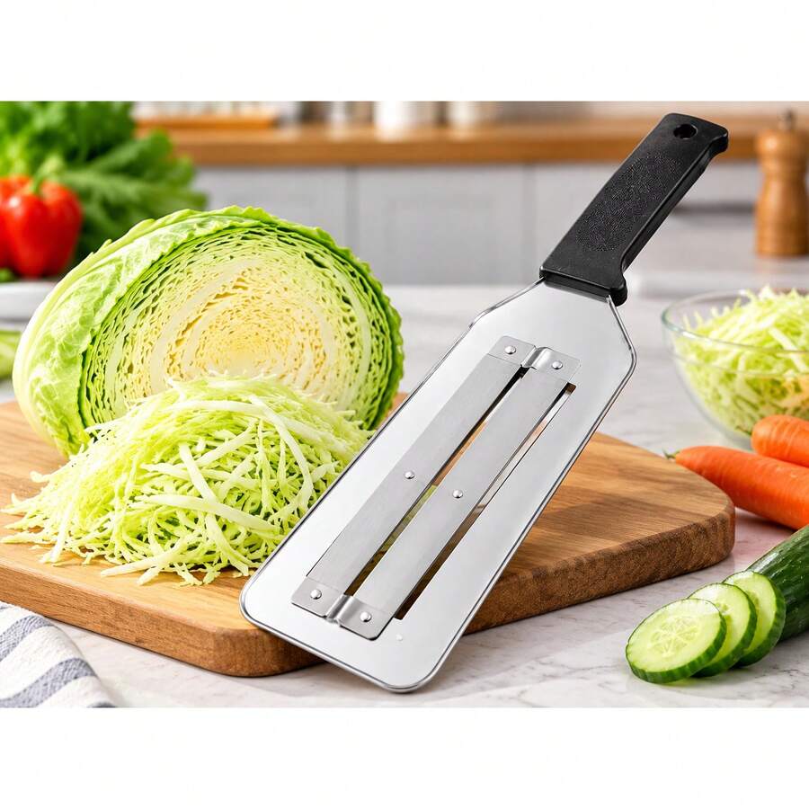 1pc/4pcs Stainless Steel Vegetable Peeler With Black Handle, Handheld Cabbage Shredder And Cucumber, Carrot, Potato Slicer, Kitchen Food Preparation Tool - Multicolor - View 1