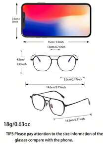 1pc Fashion Retro Double Bridge Unisex Glasses, TR Material, Suitable For Year-Round Commute And Casual Wear, Non-Prescription - Clear - View 2
