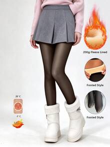 Women's Leopard Print Thermal Lined Faux Translucent Tights, High Waist Tummy Control Butt Lifting Warm Slimming Anti-Snagging Leggings For Autumn/Winter - Multicolor - View 10