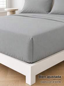 POLIGONO Sheet Sets With Pillowcases - Light Grey - View 5