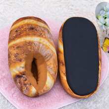 Realistic Bread Slippers Creative Toast Butter Bread Design Winter Closed-Toe Slouchy Home Couple Women's Thermal Slippers - Multicolor - View 5