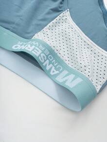 MANSERNO [Men's Triangle Briefs] 4-Pack Random, Men's Underwear Modal Blend, New Mesh Patchwork Triangle Briefs, Sexy Slim Fit Skin-Friendly, Lightweight Moisture-Wicking Quick-Drying, Suitable For Commute, Sports, All Seasons - Multicolor - View 9