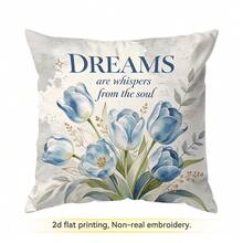 4pcs/1pc A Tulip Quote Pattern Pillow Case Without Insert, Single-Sided Printed Pillow Case, Suitable For Living Room Bedroom Home Decor, All Season Pillow Case - Multicolor - View 13