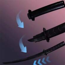 1/4pcs Retractable Plastic Katana, Katana Prop, Suitable For Cosplay, Cool Style, Collection Decoration, Birthday Gift, Holiday Gift - Multicolor - View 8