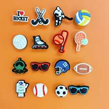 12PCS Sports Ball Shoe Charms Set. Cool Ball Pattern Shoe Charms, Design To Customize Clogs. - Multicolor - View 1