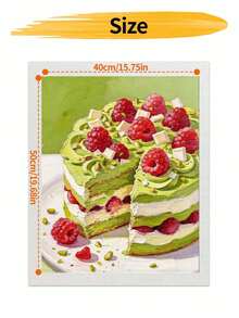 DIY Green Matcha Raspberry Layer Cake (Frameless Or Framed) Paint By Numbers Kit(Acrylic) Arts & Crafts For Adult Beginners Home Wall Decor Holiday Gifts - Sets - View 8