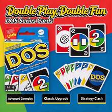 Mattel UNO DOS 卡牌遊戲,適合 2–6 人玩家,派對玩具,多人互動玩具 - NHH01 - 查看 9