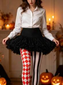 Quần tất họa tiết kim cương Halloween, quần tất thoải mái, thiết yếu cho tiệc hề, tất tiệc đa năng phong cách ngách - Nhiều màu - Xem 3