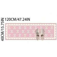 1pc Pink Bow Runner Rug, Hallway Carpet, Rug, Home Decor, Living Room Area Rug, Room Decoration, Washable Carpet, Christmas Gift - Pink Bow - View 14