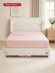 HONEYMOON 1pc Solid Color Soft Fitted Sheet, 100% Polyester Fabric, Lightweight Cloud-Like Touch Bedding Mattress Cover, Suitable For 9-12 Inch Deep Mattress, Soft And Breathable, Machine Washable, Shrink-Resistant, Fade-Resistant, All-Season Use, Different Sizes Suitable For Home And Dorm, Back To School Dorm Essential, Light Pink - Baby Pink - View 25