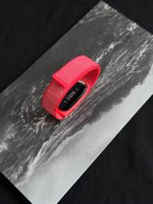 A Watermelon Red Men's And Women's Nylon Hook And Loop Webbing Loop Sports Strap Compatible With Google Air Screenless Fitness Tracker - Watermelon Red - View 6