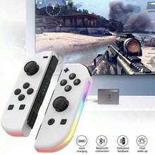 وحدة تحكم ألعاب لاسلكية Joycon اليسرى واليمنى، مع إضاءة RGB، وظيفة الاستيقاظ، الاهتزاز، إضاءة ملونة، مستشعر الحركة، وحدة تحكم بلوتوث، تحكم عصا التحكم ثلاثي الأبعاد مضاد للانزلاق - مشاهدة 5