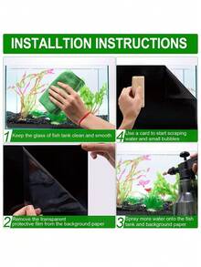 Black Background Film For Fish Tank, PVC Opaque Aquarium Background Paper, Aquatic Plant Tank Decoration Film. Fish Tank Back Cover Sticker. Pure Black Fish Tank Background Wall Sticker Suitable For Ornamental Fish Tank, Tropical Fish Tank, Aquatic Plant Landscape Tank - Black - View 5