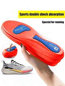 2 Pairs Sports Arch Support Full Length Insoles, Rebound Shock Absorption Running Shoe Accessories - Blue Orange - 2 Pairs - View 5