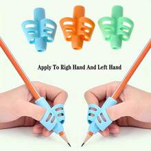 3pcs Pencil Grips, Stationery Pencil Grip Learning Supplies Pencil Grip [Random Style] Pencil Grip Pencil Case Student Finger Soft Rubber Writing Posture Corrector, Pen Corrector, Pen Clip, Learning Writing Correction Equipment Learning Stationery - Random Style - View 4