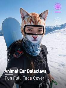Musion 3D Cat Print Balaclava With Ears, Breathable Full Face Mask, Four Seasons Cooling Face Cover For Cycling Halloween Cosplay - Multicolor - View 2