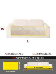 1PC Cream Style Sherpa Fleece Anti-Slip Pet-Friendly Dirt-Proof Sofa Pad, Suitable For Living Room Bedroom Room Sofa Decoration, Protector Cover Pad, Machine Washable - Multicolor - View 34
