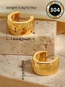 1 Pair Exquisite Hoop Earrings For Women, Wedding Engagement Party Jewelry, Valentine's Day Gift - Yellow Gold - View 8