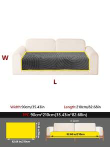 1PC Cream Style Sherpa Fleece Anti-Slip Pet-Friendly Dirt-Proof Sofa Pad, Suitable For Living Room Bedroom Room Sofa Decoration, Protector Cover Pad, Machine Washable - Multicolor - View 14