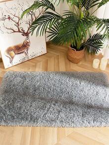 1pc Leopard Print Soft Rug, Non-Slip Fluffy Long Pile Bedside Carpet For Bedroom, Tie-Dye Living Room Rug, Suitable For Girls & Teens Dorm Home Decor, Bedroom & Living Room Carpet, Floor Covering, With Non-Slip Backing, Easy Maintenance - Light Grey - View 16