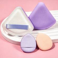 4pcs Makeup Puff Set, Soft Foundation Applicator Sponge For Liquid, Cream & Powder, Reusable Triangle Face Makeup Applicator For Daily Cosmetic Use - Multicolor - View 6