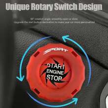 Car Engine Start Stop Button Cover ISPORT, Carbon Fiber Rotating ...