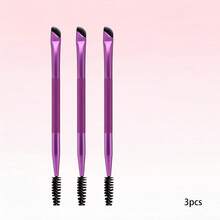 Purple Eyebrow Brush Set, Eyebrow Brush And Curler, Multi-Piece Set With Curved Eyebrow Brush And Comb For Quick Eyebrow And Eyelash Definition, Dual-Head Design Suitable For Cream And Powder, Portable - Multicolor - View 7