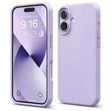 原裝矽膠保護殼，相容 iPhone 13 14 15，[軍規級防震保護] 矽膠保護殼，內層柔軟防刮微纖維襯裡，相容 iPhone 16 Pro Max 17 Pro Max 18 Pro Max XS Max XR 7 8 Plus SE2022 6s 6s Plus 12 Mini 11 - 莫蘭迪紫 - 查看 9