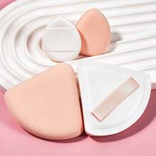 4pcs Makeup Puff Set, Soft Foundation Applicator Sponge For Liquid, Cream & Powder, Reusable Triangle Face Makeup Applicator For Daily Cosmetic Use - Multicolor - View 2