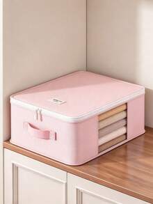 1pc Soft Minimalist Style Fabric Storage Box, Rectangular Organizer Bin With Transparent Visual Window, Space Saving Clothes Sorting Container, Wardrobe Drawer Organizer, Ideal For Christmas Gift, Bedroom Closet, Dresser, Home Closet Storage - Multicolor - View 13