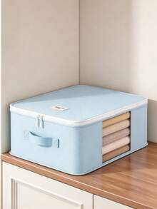 1pc Soft Minimalist Style Fabric Storage Box, Rectangular Organizer Bin With Transparent Visual Window, Space Saving Clothes Sorting Container, Wardrobe Drawer Organizer, Ideal For Christmas Gift, Bedroom Closet, Dresser, Home Closet Storage - Multicolor - View 14