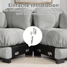 Sofa Made Of Chenille Modular Easy To Clean With Cushion Grey For Living Room And Lounge - Light Grey 2 Seat - View 6