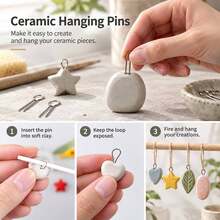 30pcs Heat-Resistant Tungsten Wire Hooks And Firing Hook Set, Ceramic Art Kiln Specialized Hanging Hooks Firing Tools, Suitable For High-Temperature Firing And Fixing Of Ceramic Jewelry, Jewelry, Porcelain And Artworks - Multicolor - View 2