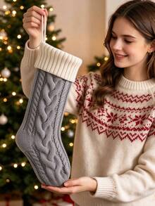 Personalized Knitted Christmas Socks, 2026 Family Christmas Socks With Name, Holiday Decor - Multi-color 2 - View 14