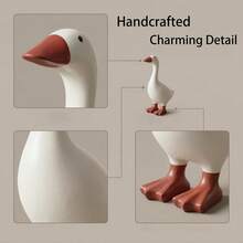 1pc 6.7 Inch Desk Goose Statue, Mini Desktop Goose Figurine Decor, Suitable For Living Room, Bedroom, Bookshelf And Office, Women's Gift - Desk Goose - View 4