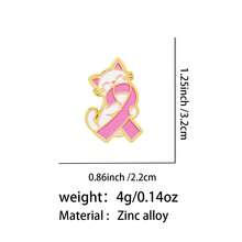 Cute Cat Pink Ribbon Enamel Pin, Breast Cancer Awareness Kitty Brooches, Black White Cat Lapel Badges For Backpack Jacket Hat, Lovely Gift For Friends - Multicolor - View 11