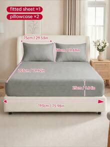 2/3pcs Solid Color Fitted Sheets, Mattress Protector, Mattress Cover, Deep Pocket Bed Sheets, Soft And Breathable, Suitable For All Bed Sizes - Twin, Full, Queen, King, 9-12 Inches/25cm Deep Pocket, Machine Washable - Light Stone Gray - View 25