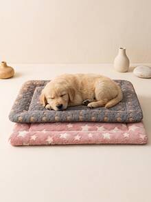 PETSIN 1pc Star Print Soft Warm Dog Bed Pad, Sleeping Mat, Winter Outdoor Indoor Pet Warm Sleeping Pad Dog Pillow, Suitable For Small Medium Large Dogs And Cats, Machine Washable - Multicolor - View 2