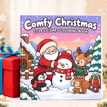 GDTME 2027 New Holiday Warmth Christmas Coloring Book, 20*20cm Square Format, Thick Line Simple Patterns, Inner Pages Include Santa Claus, Reindeer, Christmas Tree, Gingerbread Man, Christmas Gifts And Other Warm Christmas Scenes, Suitable For 14+ Teenagers Stress Relief Coloring Creative Gift - Holiday Warmth - View 2