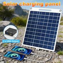 Portable Solar Panel Charger, USB Output Foldable Solar Charging Panel With 2 Carabiners, Waterproof Outdoor Solar Power Panel For Phone, Power Bank, Camping, Hiking, Backpacking, Travel, Emergency Outdoor Power Supply - Black - View 5