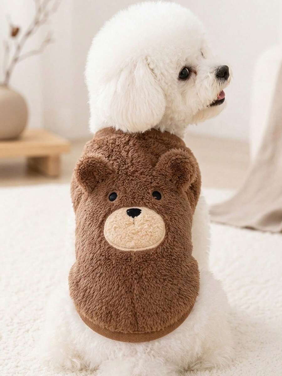 PETSIN Autumn/Winter Pet Cat & Dog Sweater, Soft Skin-Friendly Plush Pullover, Comfortable Warm Top, Suitable For Small & Medium Dogs, Teddy, Bichon, Poodle, Schnauzer, Home & Outdoor Wear